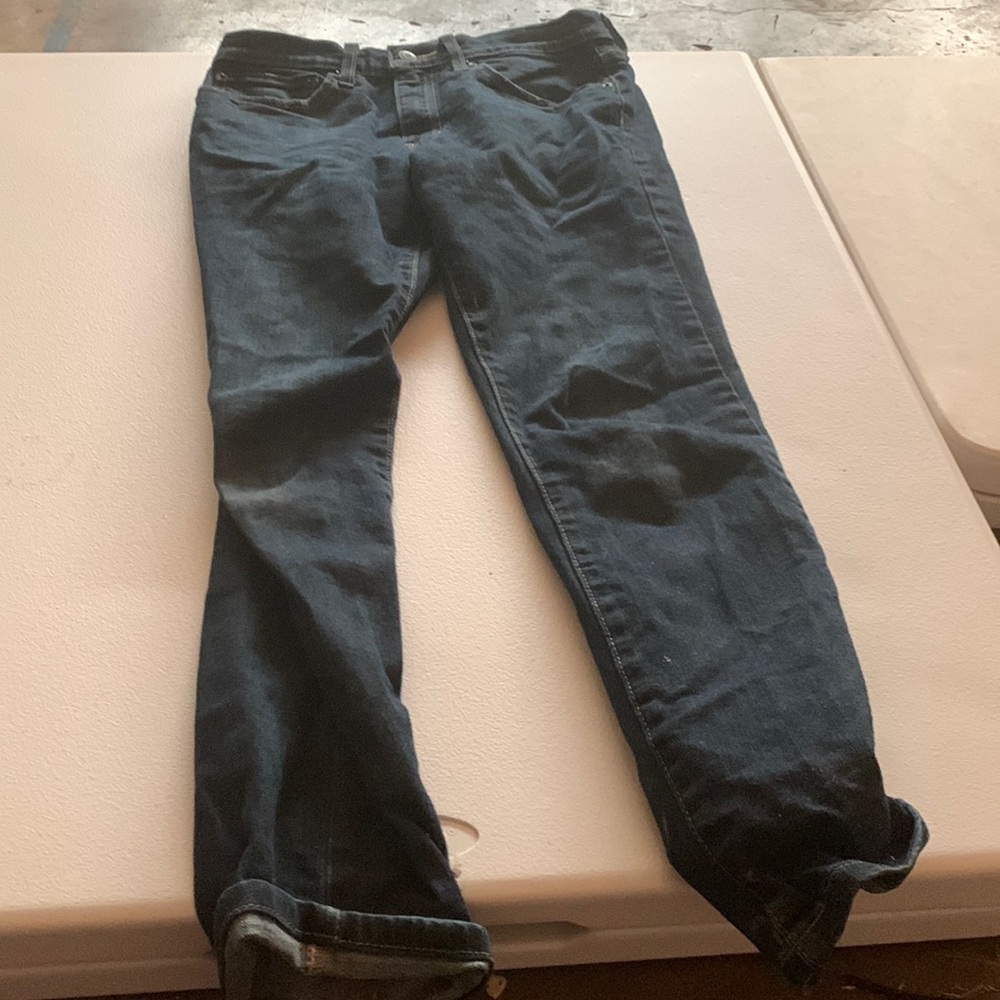 Blue jeans, men’s medium, used frequently and regularly for work